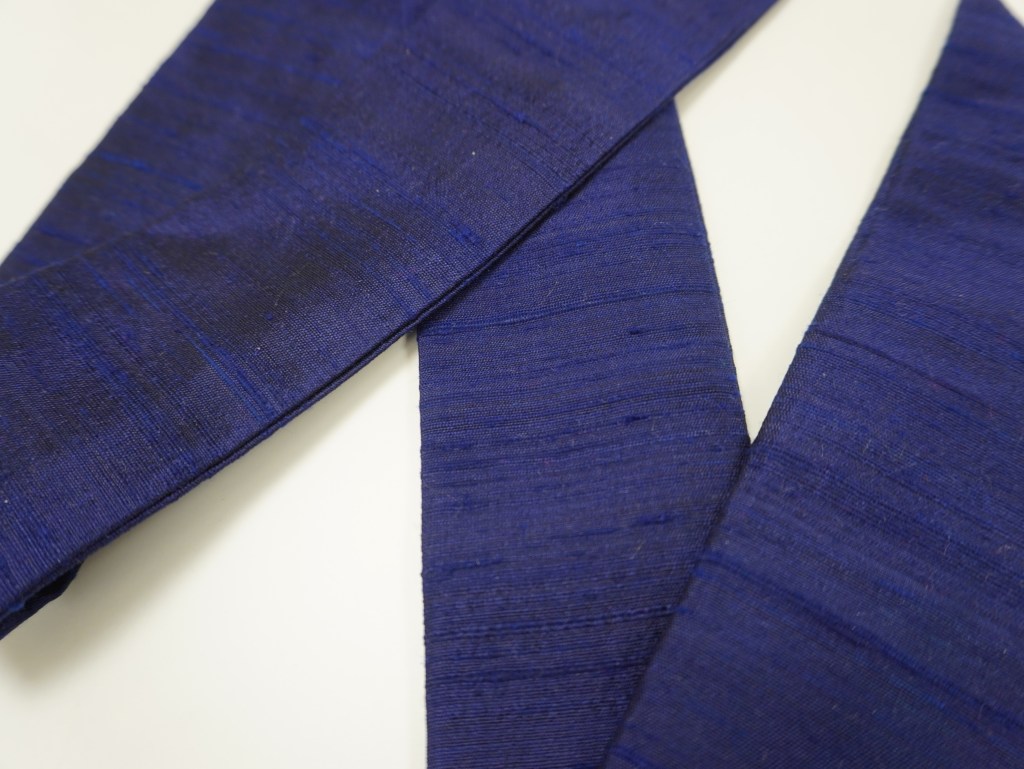 cobalt silk tie, shantung silk tie, cobalt womans tie