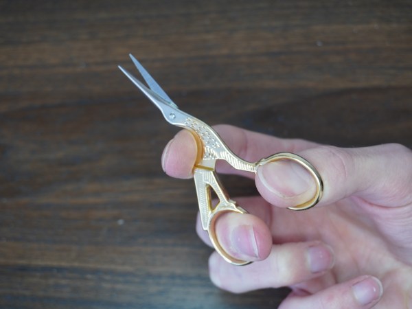 Stork embroidery scissors